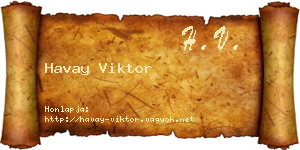 Havay Viktor névjegykártya